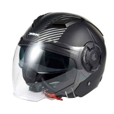 Afbeelding van KSK ARSIL002 Jethelmen M, 57 58 cm Silver / black ECE 22.06 voor de zomer
