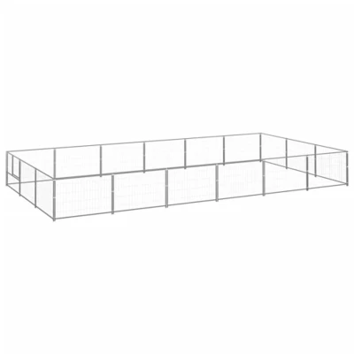 Afbeelding van vidaXL Hondenkennel 18 m² staal zilverkleurig