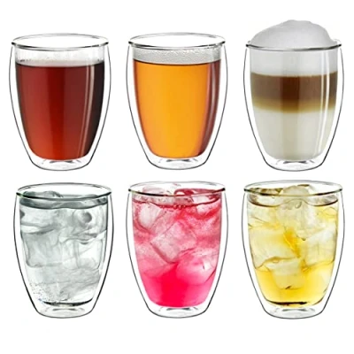 Afbeelding van Creano Set van 6 dubbelwandige XXL glazen 400 ml, extra groot, hittebestendig borosilicaatglas