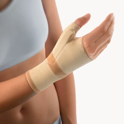 Afbeelding van BORT Sellaflex Duimbrace Elastische Duimbandage Flexibele Polsbandage voor Duim Stabilisatie Duimsteun Rhizartrose CMC gewricht Maat: L Kleur: Beige