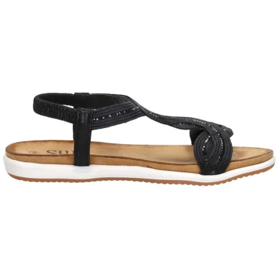 Afbeelding van Sub55 Sandalen Plat Zwart Maat 37