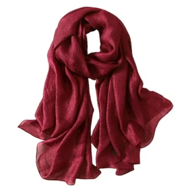 Afbeelding van Lina &amp; Lily Lichte lange zomersjaal voor dames in verschillende kleuren, bordeaux, één maat, Bordeaux