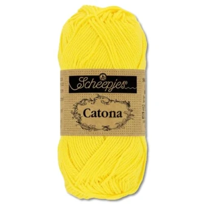 Afbeelding van Frida&#039;s Wollhaus Scheepjes 50 g Catona 100% katoen voor breien en haken Amigurumi, 109 kleuren (280 Citroen)
