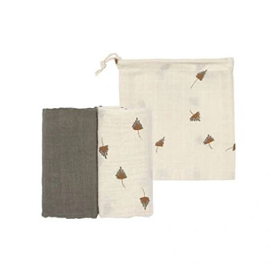 Afbeelding van Lässig Hydrofiele luier swaddle doek 2 stuks in taupe grijs 80 x cm