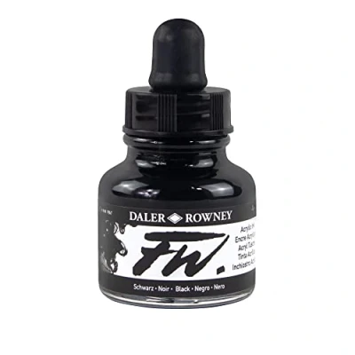 Afbeelding van Daler Rowney FW inkt, zwart, 29,5 ml