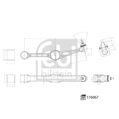 Afbeelding van FEBI BILSTEIN 176067 Draagarm Met borgmoer draag/ stuur gewricht, lager Vooras rechts, Onder, Achter Driehoeksdraagarm Aluminium 23,8