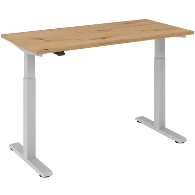 Afbeelding van XMST 614 S Bureau 140 x 67 Tafelhoogte I Elektrisch in hoogte verstelbaar Essen Eik/Zilver