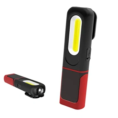 Afbeelding van led werklamp, oplaadbaar, 2 in 1 inspectielamp, met 360 graden rotatie en 5 W COB zaklamp magnetische voet haak voor huis, werkplaats, camping, doe het zelven, verlichting