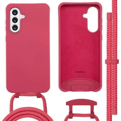 Afbeelding van imoshion Hoesje Geschikt voor Samsung Galaxy A36 / A56 Color Backcover met afneembaar koord Red Raspberry