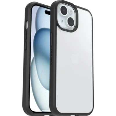 Image de OtterBox React Series Coque de protection pour téléphone portable polycarbonate, élastomère thermoplastique (TPE) cristal noir Apple iPhone 13, 14, 15