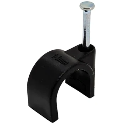 Afbeelding van Lumonic 100 x slangklem 14 mm voor zwarte kabel met 30 spijker bijvoorbeeld wandmontage kabelbinders diff