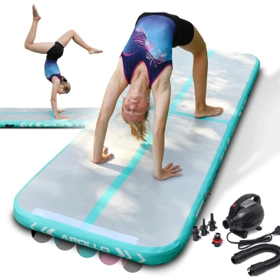 Afbeelding van Apollo Air Mat Pro Luchtvolgmat voor volwassenen, ook bruikbaar als turnmat kinderen, verkrijgbaar in 3m en 4m lengtes, opblaasbare thuisgebruik