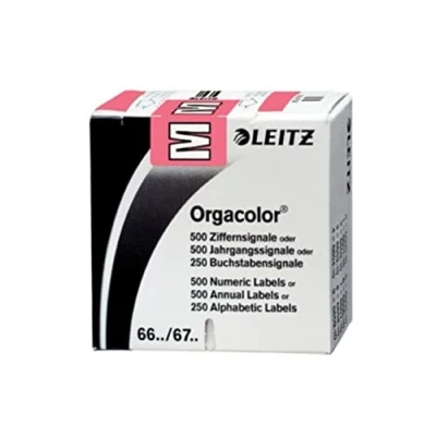 Afbeelding van Leitz Alfab? Tique &quot;M&quot; op rol, zelfklevend, roze