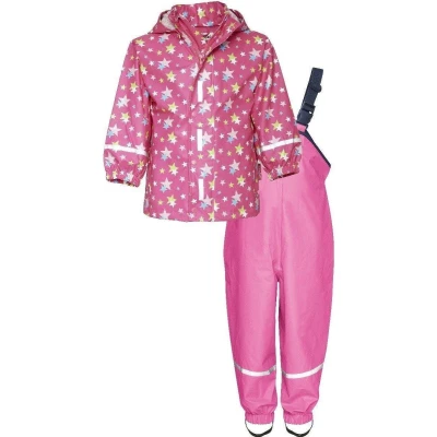 Afbeelding van Playshoes Regenanzug Sterne Allover SET Regenjas voor kinderen, Maat: 104, Pink