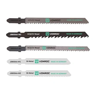 Afbeelding van VONROC Decoupeerzaagbladen T schacht 5 stuks hout &amp; metaal Made in Germany