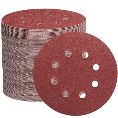 Afbeelding van STEBRUAM Zandschijven, 125 mm, 8 gaten, haak en lus zandschijven voor willekeurige orbitale schuurschijven (40/60/100/150/240/320/600 gemengde rits), 105 stuks