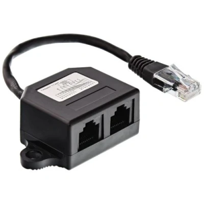 Image de Distributeur ISDN, InLine®, 2x RJ45 Bu, 15cm Câble, avec résistances de pull up