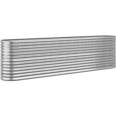 Afbeelding van Plantenbak 260x40x68 cm gepoedercoat staal zilverkleurig