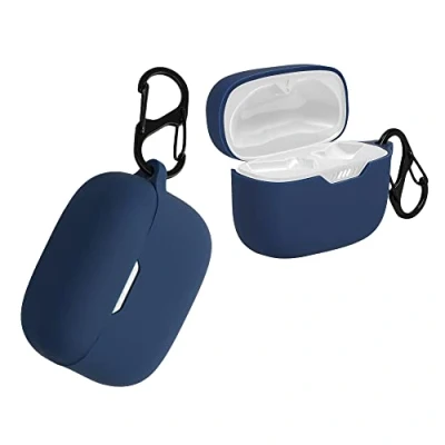 Afbeelding van kwmobile Hoes geschikt voor JBL Tune 230 NC TWS / T230NC Siliconen cover oordopjes in donkerblauw