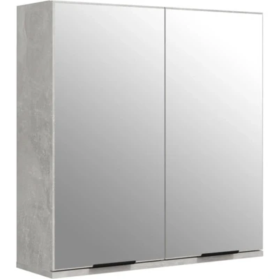 Afbeelding van vidaXL Badkamerkast met spiegel 64x20x67 cm betongrijs