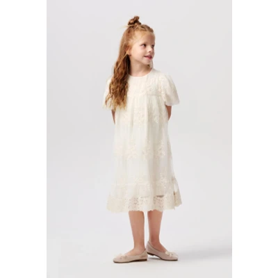 Afbeelding van Noppies Meisje Jurk Enshi Antique White 80