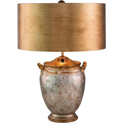 Afbeelding van Flambeau LED Tafellamp Jackson 1X E27 Max 60W Antiqued Silver with Gold Leaf