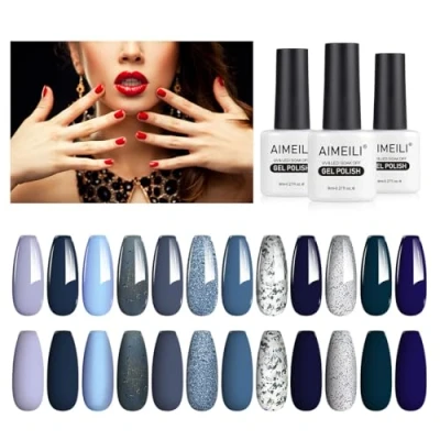 Afbeelding van AIMEILI Semi permanente nagellak, 12 kleuren, UV, LED, soak off, gel, nail polish, set van 8 ml, 13