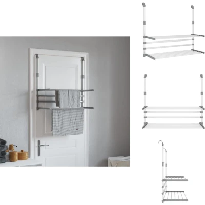 Afbeelding van vidaXL Droogrek voor balkon 89x25x(60 95) cm aluminium