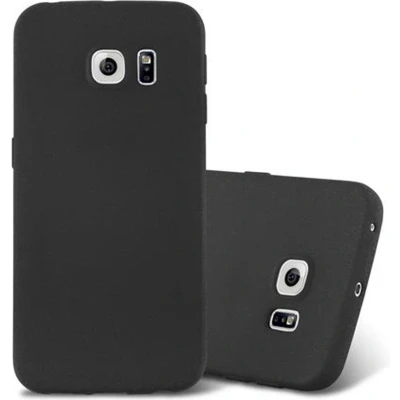 Afbeelding van Cadorabo Hoesje geschikt voor Samsung Galaxy S6 EDGE in FROST ZWART Beschermhoes gemaakt van flexibel TPU silicone Case Cover
