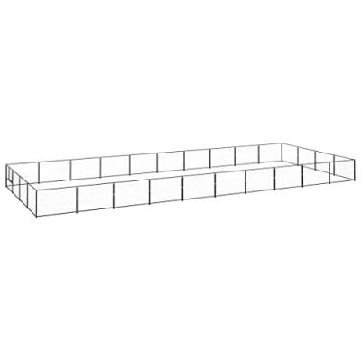 Afbeelding van vidaXL Hondenkennel 40 m² staal zwart