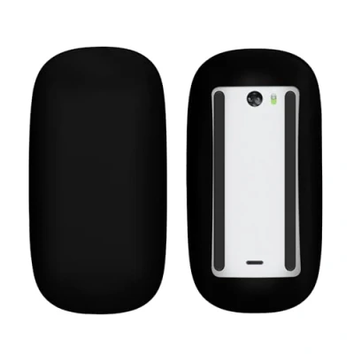 Afbeelding van kwmobile Siliconen beschermhoes geschikt voor Apple Magic Mouse 1 / 2 Zachte muis hoes Meer grip Deels doorschijnend mat zwart