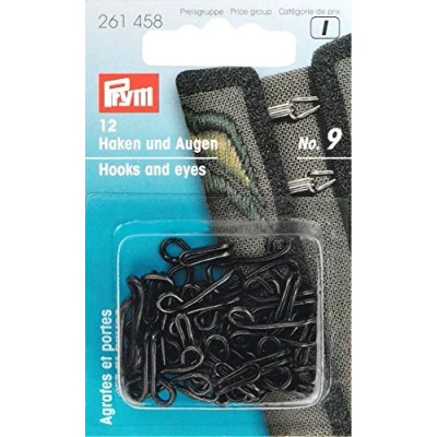 Afbeelding van Prym Haken en ogen Messing Zwart No. 9