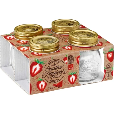 Afbeelding van Bormioli Rocco Weckpot Quattro Stagioni ø 7.5 cm / 150 ml 4 stuks