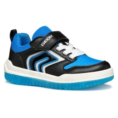 Afbeelding van Geox Light UP Buzzerlight BOY Sneakers laag voor kinderen, Maat: 38, Black/light blue Imitatieleer/ textiel