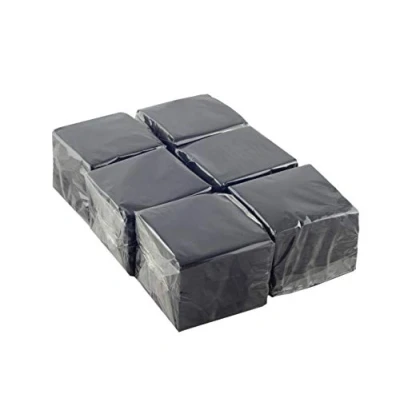 Image de Hostelnovo Lot de 600 serviettes table noires en papier jetable Micropoint 10 x cm (pliées) et 20 (dépliées) Idéales pour événements restauration, bars fêtes
