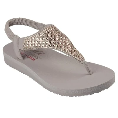 Afbeelding van Skechers Meditation Teensandalen, Dames, Maat: 41, Taupe Pu