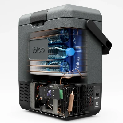 Afbeelding van Yolco ET8 CARBON Draagbare compressor koelbox 9 l Drinkkoelkast Autokoelkast Camperkoelkast Reiskoelkast 9L 12/24V DC 100 240V