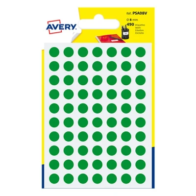 Image de Avery PSA08V pastilles de marquage Ø 8 mm (490 pièces) vert