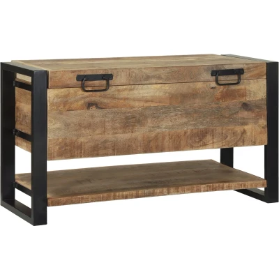 Afbeelding van vidaXL Opslagkisten Ruw Mango Massief Mangohout 80 x 35 45 cm