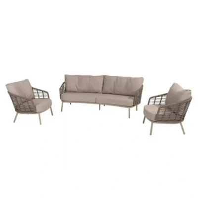 Afbeelding van Puglia stoel bank loungeset 3 delig organic latte Taste 4SO