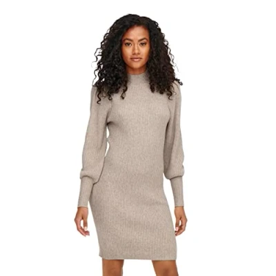 Image de Only Onlkatia L/S Dress CC KNT Robe Femme, Mocha Meringue/Détail :, XS