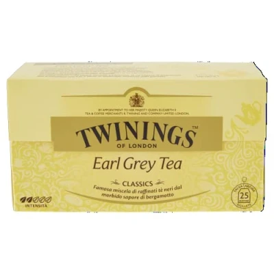 Afbeelding van Twinings EARL GREY zwarte thee in geraffineerd theezakje met bergamot aroma wereldberoemde en extreem verfrissende uit China, 12 stuks (10 theezakjes)