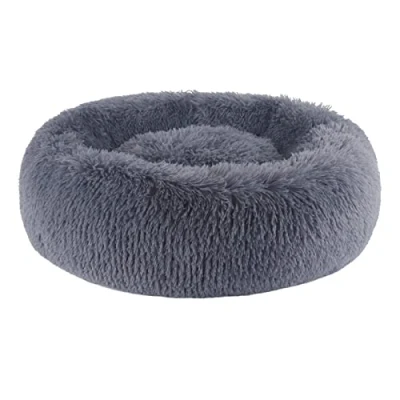 Afbeelding van BVAGSS Hondenmand, kat, pluizig, rond, kattenbed, fluffy bed voor honden, donut, anti stress, pluche, comfortabel, wasbaar, katten, klein, medium, groot, XH034 (diameter: 80 cm,