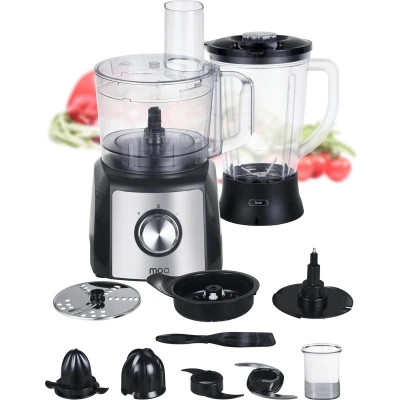 Afbeelding van MOA Foodprocessor Keukenmixer Keukenmachine en blender 1,5 liter 1200 Watt Citruspers Incl. accessoires FP511