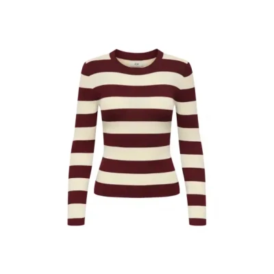 Afbeelding van JDY Plum Stripe Knit Sweater Dames Maat M