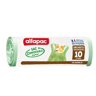 Afbeelding van ALFAPAC 15 zakken met handgrepen 10 l composteerbare