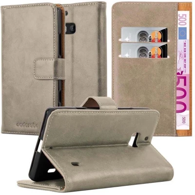 Afbeelding van Cadorabo Hoesje geschikt voor Nokia Lumia 929 / 930 in CAPPUCCINO BRUIN Beschermhoes met magnetische sluiting, standfunctie en kaartvakje Book Case Cover Etui