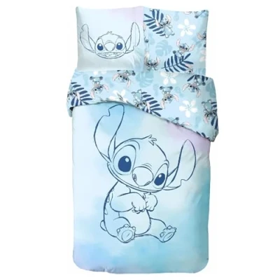 Afbeelding van Disney Lilo &amp; Stitch Dekbedovertrek 140x200 Cm 100% Katoen Eenpersoons Blauw.