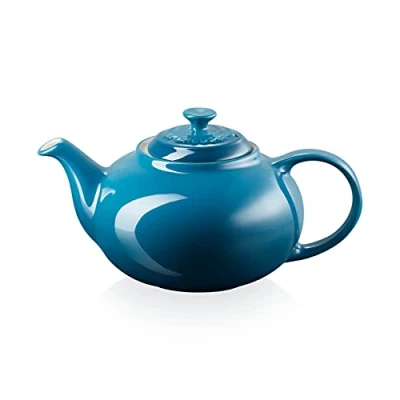 Afbeelding van Le Creuset Klassieke ronde keramische theepot, 1,3 l, voor 3 4 kopjes, Deep Teal, 70702136420000