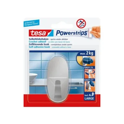Afbeelding van Tesa 58261 powerstrips haak large ovaal RVS